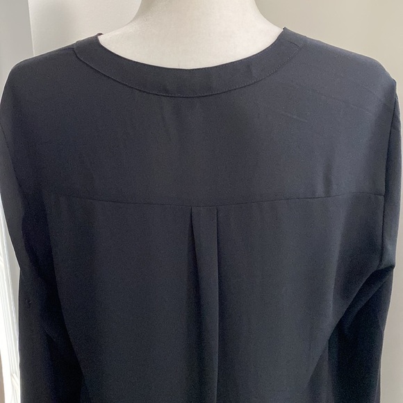 Express Black Portofino V-Neck Button Front Detail Blouse Top Shirt Fall Boho - Picture 10 of 16